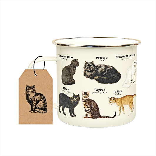 Gift Republic Cats Enamel Mug