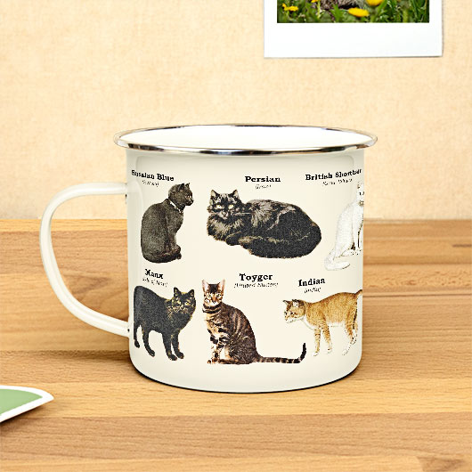 gift republic Cats Enamel Mug