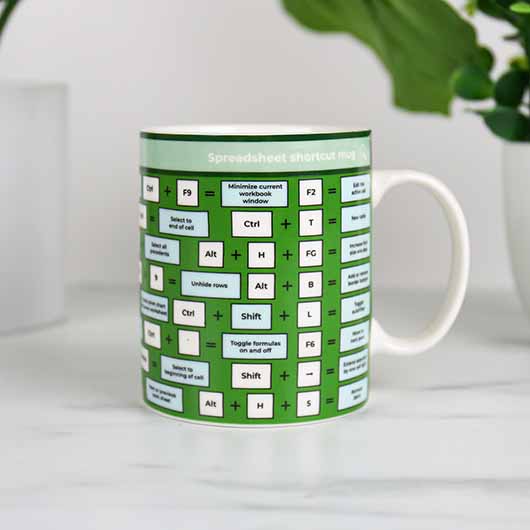 gift republic Excel Spreadsheet Shortcut Mug