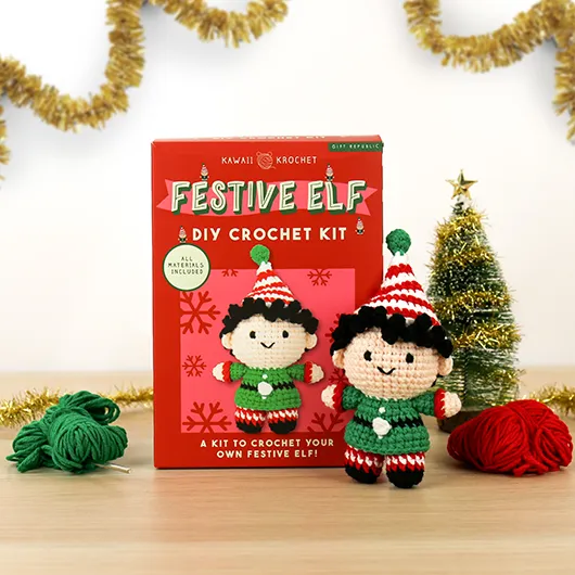 gift republic Festive Elf – DIY Crochet Kit
