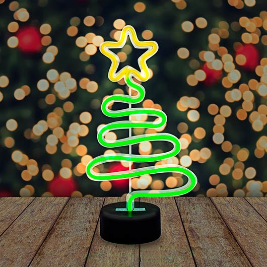 gift republic Festive Neon Christmas Tree Light