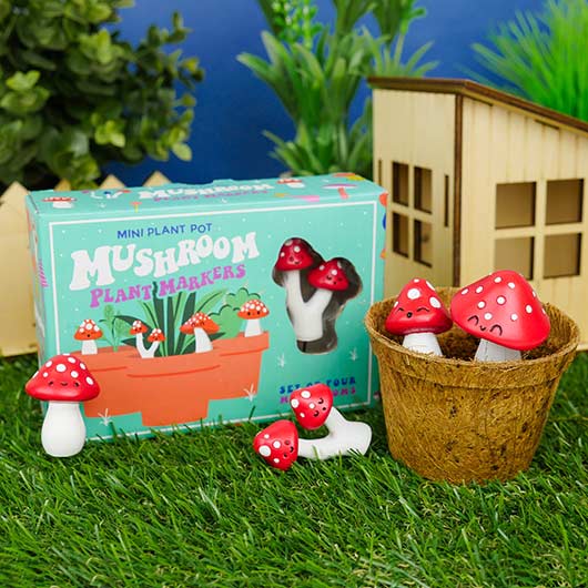 Gift Republic Mini Mushroom Plant Pot Markers