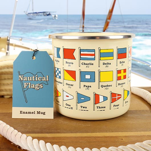 Gift Republic Nautical Flags Enamel Mug