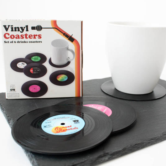gift republic Retro Vinyl Coasters