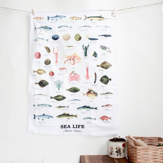 gift republic Sea Life Tea Towel