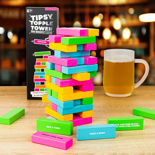 gift republic Tipsy Topple Tower - The Drinking Game