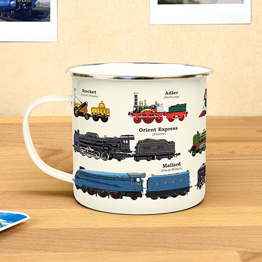 gift republic Trains Enamel Mug