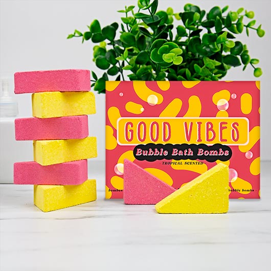 gift republic Good Vibes Tropical Scented Bubble Bath Bombs – Set of 8