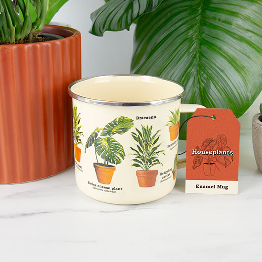 Gift Republic Houseplant Enamel Mug – The Perfect Gift For Plant Lovers And Outdoor Adventurers