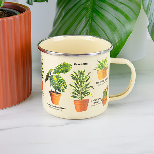 gift republic Houseplant Enamel Mug – The Perfect Gift for Plant Lovers and Outdoor Adventurers