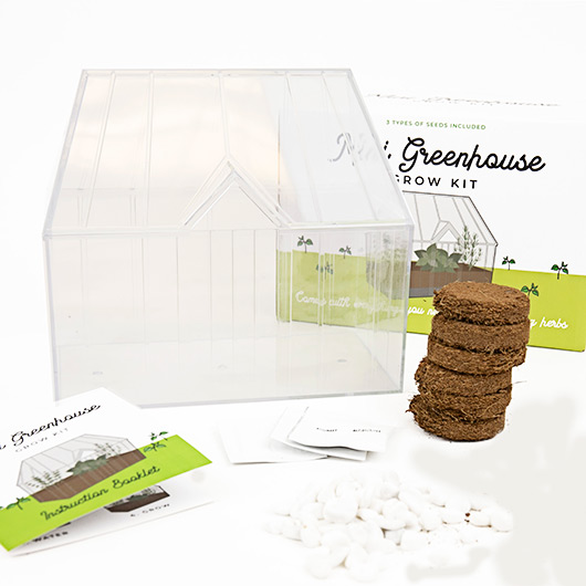 Gift Republic Mini Greenhouse Grow Kit – Create Your Own Indoor Herb Garden