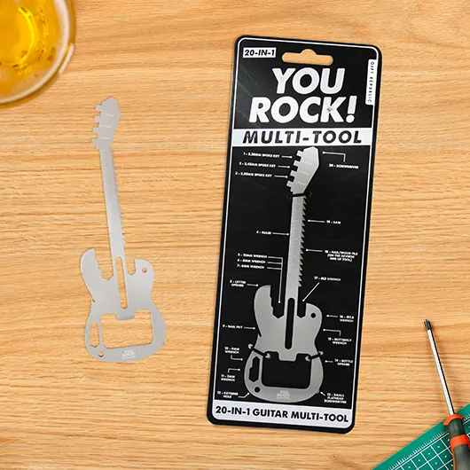Gift Republic You Rock Multi Tool - 20-in-1 Guitar Gadget
