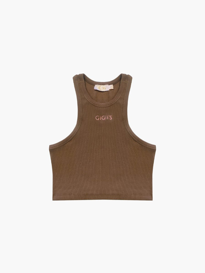 gigii's Soho Crop Tank - Brown