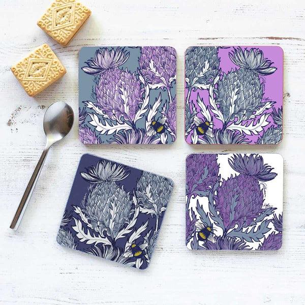 gillian kyle Flower of Scotland Thistle Coasters