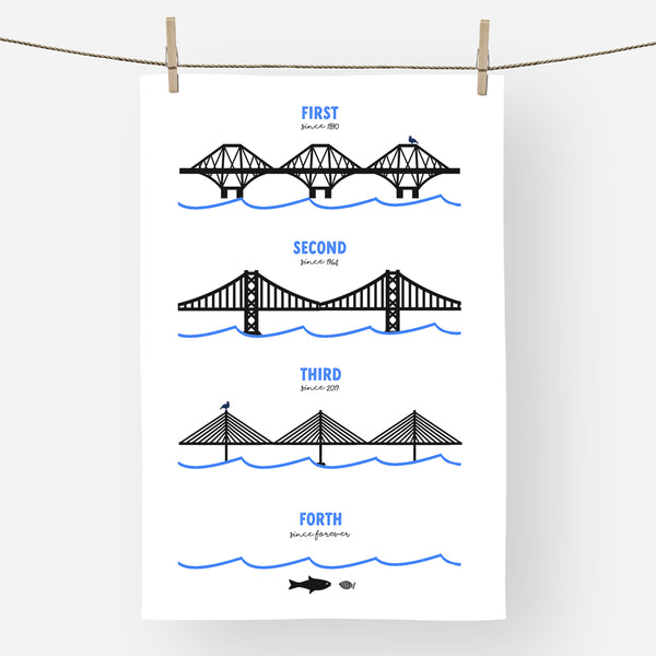 gillian kyle Forth Bridges Tea Towel