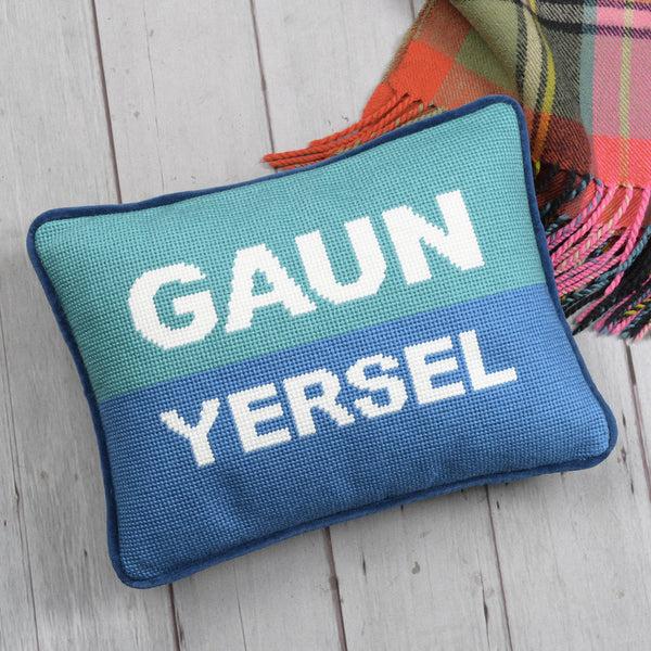 Gillian Kyle Gaun Yersel Needlepoint Cushion