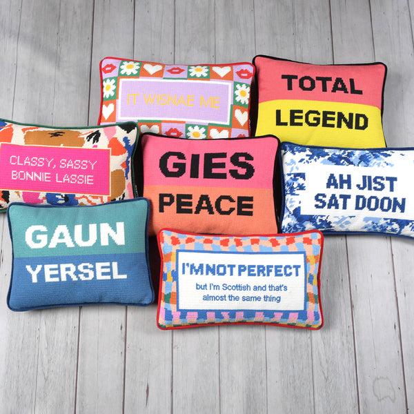 Gillian Kyle Gaun Yersel Needlepoint Cushion