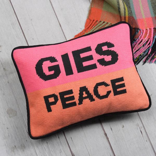 Gillian Kyle Gies Peace Needlepoint Cushion