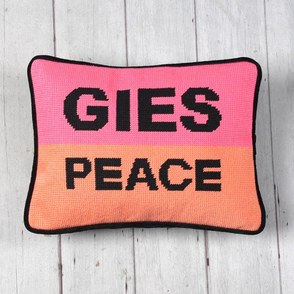 Gillian Kyle Gies Peace Needlepoint Cushion