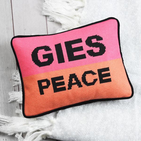 gillian kyle Gies Peace Needlepoint Cushion