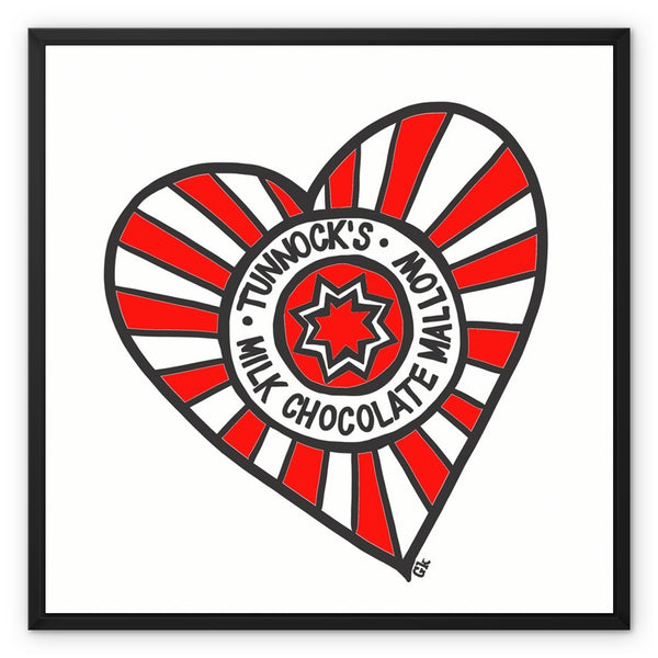 gillian kyle I Heart Tunnock's Framed Canvas