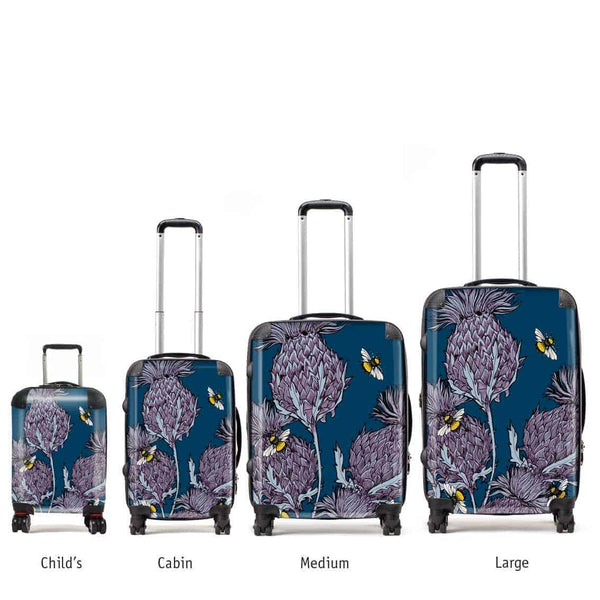 Gillian Kyle Jaggy Thistles Suitcases - Indigo