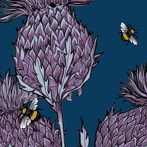 Gillian Kyle Jaggy Thistles Suitcases - Indigo