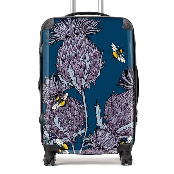 gillian kyle Jaggy Thistles Suitcases - indigo
