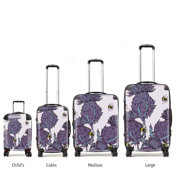 Gillian Kyle Jaggy Thistles Suitcases -lilac