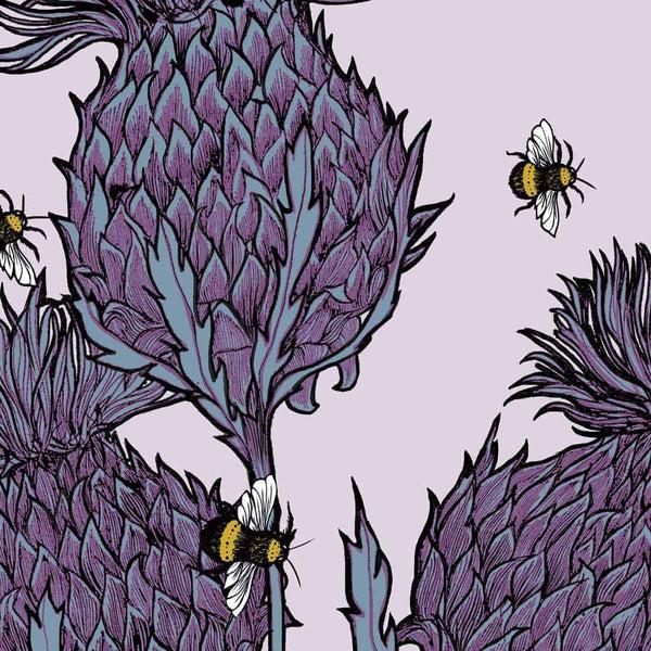 Gillian Kyle Jaggy Thistles Suitcases -lilac