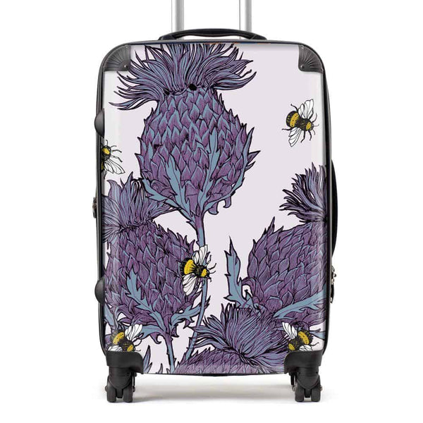gillian kyle Jaggy Thistles Suitcases -lilac