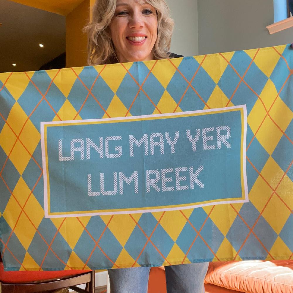 Gillian Kyle Lang May Yer Lum Reek Tea Towel