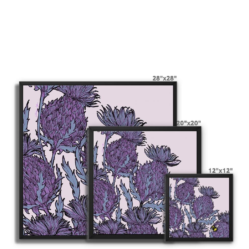Gillian Kyle Lilac Thistles Framed Canvas