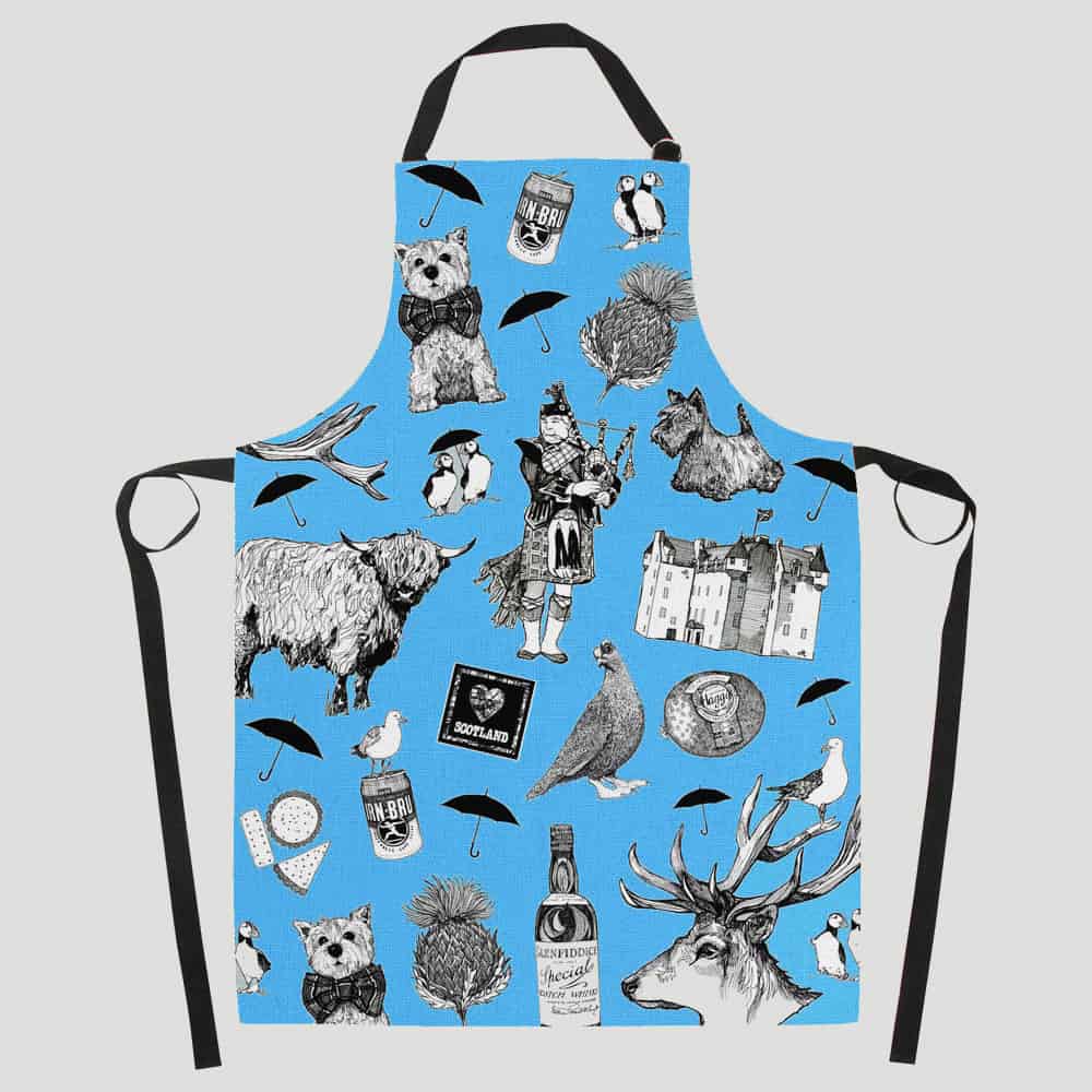 Gillian Kyle Love Scotland Apron - Blue
