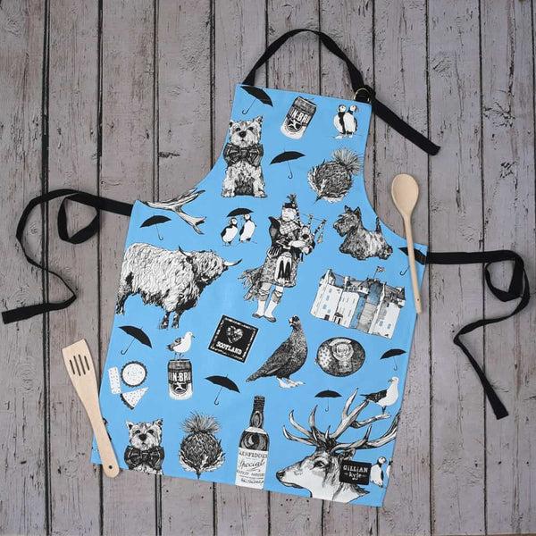 gillian kyle Love Scotland Apron - blue