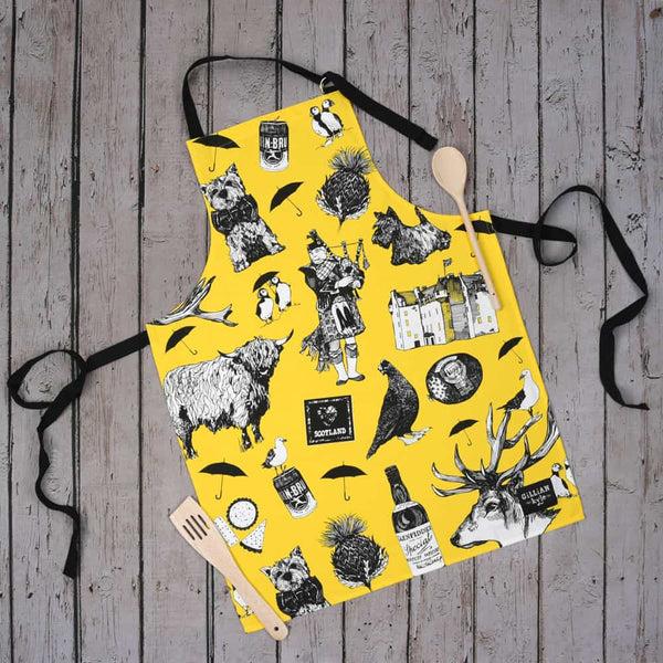 gillian kyle Love Scotland Apron - yellow
