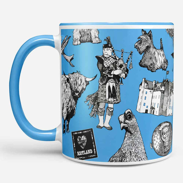 Gillian Kyle Love Scotland Chunky Mug - Sky Blue