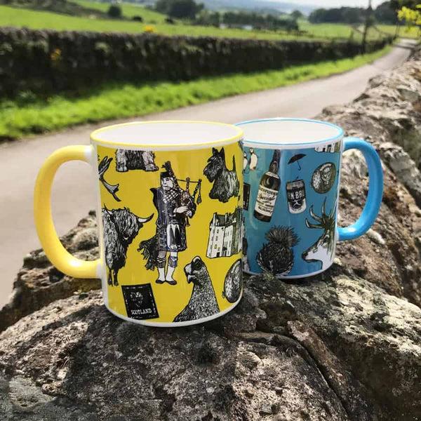 Gillian Kyle Love Scotland Chunky Mug - Sky Blue