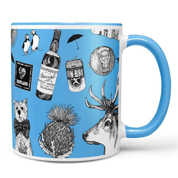 gillian kyle Love Scotland Chunky Mug - sky blue