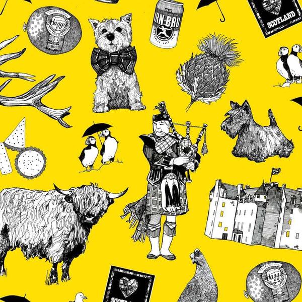 Gillian Kyle Love Scotland Suitcase - Sunny Yellow