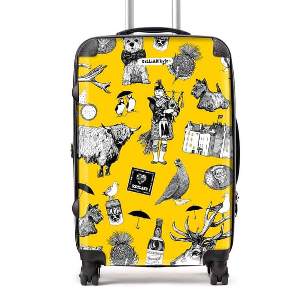 gillian kyle Love Scotland Suitcase - sunny yellow