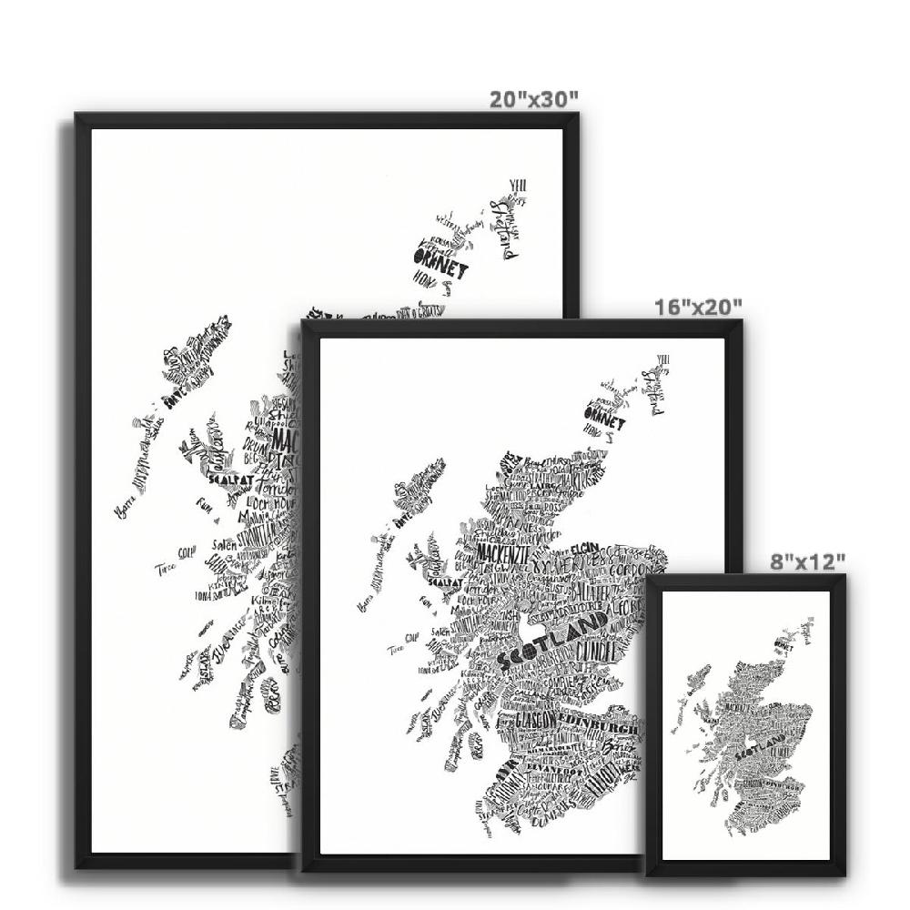 Gillian Kyle Mapped Out Monochrome Framed Canvas
