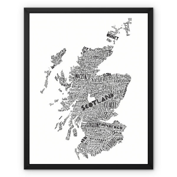 gillian kyle Mapped Out Monochrome Framed Canvas