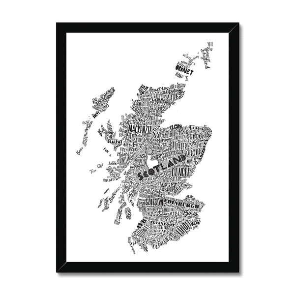 gillian kyle Mapped Out Monochrome Framed Print