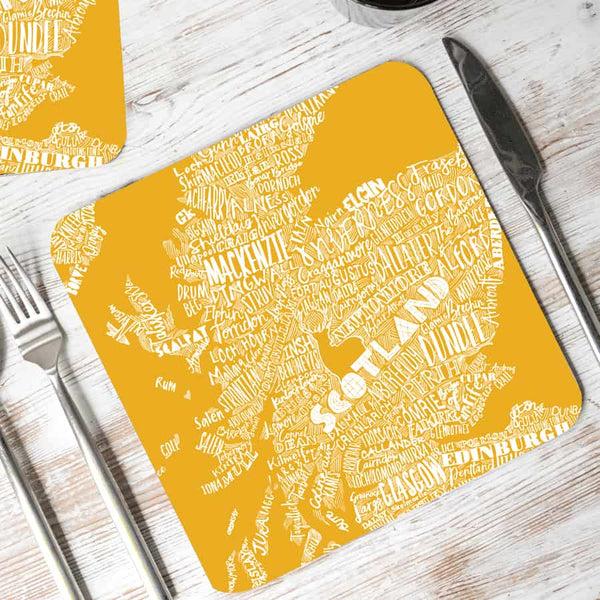 gillian kyle Mapped Out Set of 2 Placemats - golden