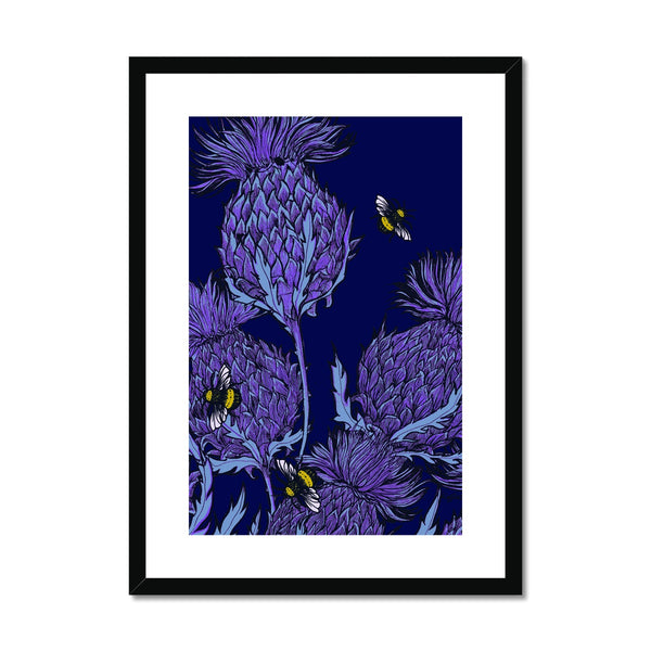 gillian kyle Midnight Thistle Framed & Mounted Print