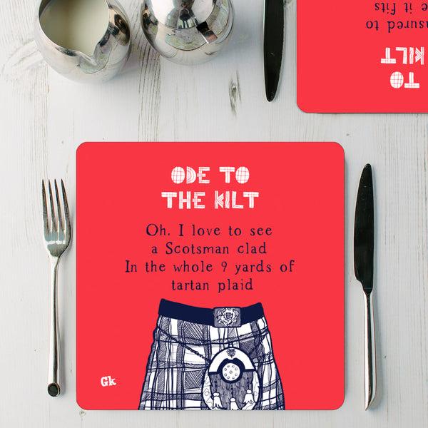 gillian kyle Ode to the Kilt Set of 4 Placemats