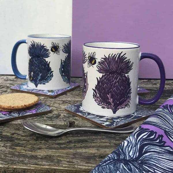 Gillian Kyle Scottish Thistle Chunky Mug - Lilac