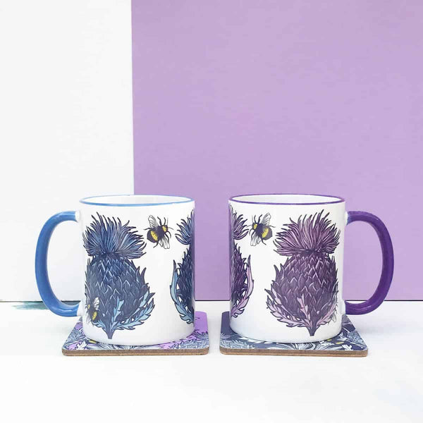Gillian Kyle Scottish Thistle Chunky Mug - Lilac
