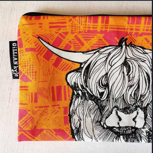 Gillian Kyle Tartan Cow Accessories Pouch